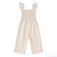 thumbnail image 1 of Fozruso Toddler Girls Sleeveless Lattice Prints Tops Bottoms Jumpsuit Clothes Cute Jumpsuits for Girls Sizes 6-12 Months, 1 of 6