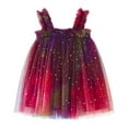 thumbnail image 1 of Fozruso Toddler Girls Sleeveless Star Moon Tie Dye Tulle Holiday Party Dress Dance Party Princess Dresses Clothes Sizes 3-4 Years, 1 of 5