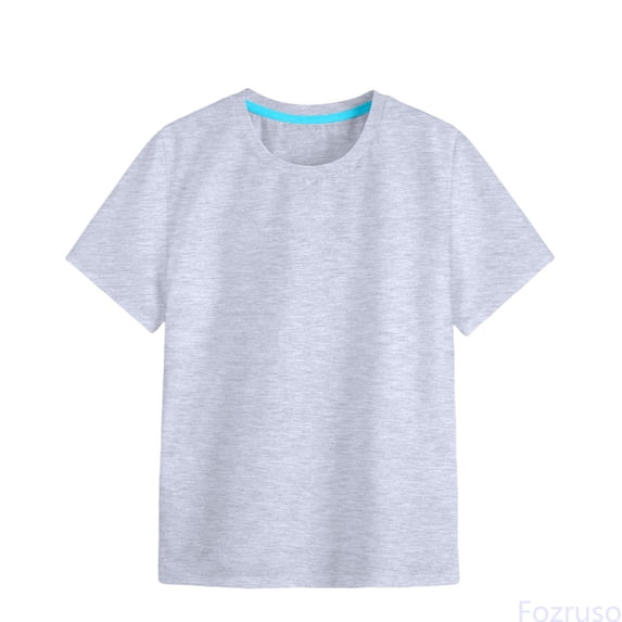 Fozruso Toddler Girls Solid Color Short Sleeve T-Shirt Casual Cotton Basic Tee,Sizes 1-2 Years Gray