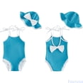 thumbnail image 1 of Fozruso Toddler Kids Girl Swimsuit Baby Bow Swimwear Infant 1 Piece Beach Swim Suit With Hat Baby Girl Bathing Suits Swimwear Sets Sizes 2-3 Years, 1 of 6