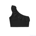 thumbnail image 1 of Fozruso Toddler Kids Girls Dance Tank Top One Shoulder Racerback Tie Dye Crop Sleeveless Sports Dance Top For Ballet Gymnastics Dancewear Summer Tees,Sizes 2-3 Years Black, 1 of 7