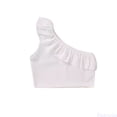 thumbnail image 1 of Fozruso Toddler Kids Girls Dance Tank Top One Shoulder Racerback Tie Dye Crop Sleeveless Sports Dance Top For Ballet Gymnastics Dancewear Summer Tees,Sizes 5-6 Years White, 1 of 7