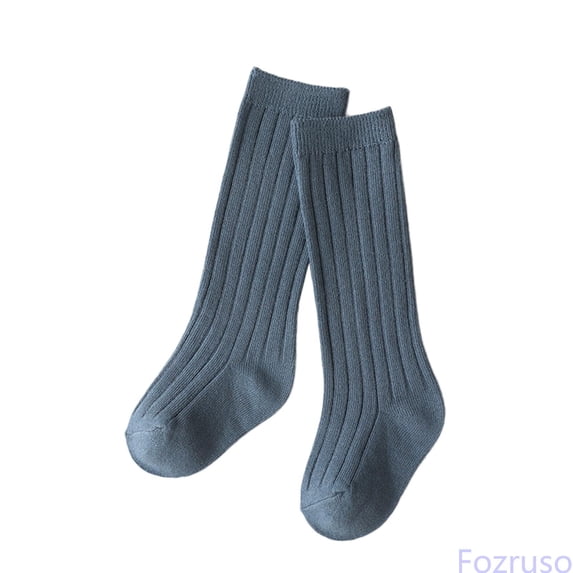 Fozruso Toddlers Boys Girls Mid Calf Socks Ribbed Stocks Dress Socks for School Kids,Bronze,L