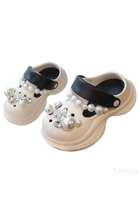 Trendy Summer Casual Footwear For Kids For Everyday Wear Comfortable Closed Toe Design For Active Play,Sizes 8.5-9 Little Kid 4-6 Years(Black)