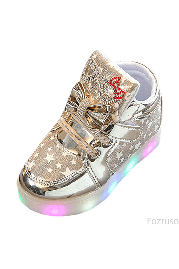 Unisex LED Light Shoes High Top Light Flashing Trainers USB Charging Shoes For Children,Sizes 9.5(4-4.5 Years)