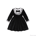 thumbnail image 1 of Fozruso Vintage Girls Dress Elegant Girls Dress With Lace Trim Detachable Floral Collar And 3D Applique For And Party Wear Sizes 3-4 Years, 1 of 6
