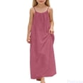 thumbnail image 1 of Fozruso Vintage Girls Dress Girls Sleeveless Backless Casual Dress Loose Fit Home Wear Summer Play Dress Toddler Kids Dress Sizes 7-8 Years, 1 of 6