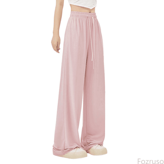 Fozruso Wide Leg Pants for Girls Girls Casual Loose Fit Long Pants For Everyday Wear Spring Summer Outdoor Sports Comfortable High Waist Flowy Trousers For Teenagers 9 16 Years Sizes 11-12 Years