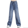 thumbnail image 1 of Fozruso Wide Leg Pants for Girls Girls Simple Denim Wide Leg Pants Spring And Autumn Pants New Wear Trousers Loose Denim Wide Leg Pants Sizes 2-3 Years, 1 of 6