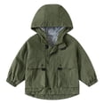 thumbnail image 1 of Fozruso Windproof Jacket Boys 6-7 Years,Boys Windbreaker Jacket For Kids Lightweight Hooded Zipper Coat Outdoor Casual School Jacket For Boys Age 2 To 13 Years Green, 1 of 3