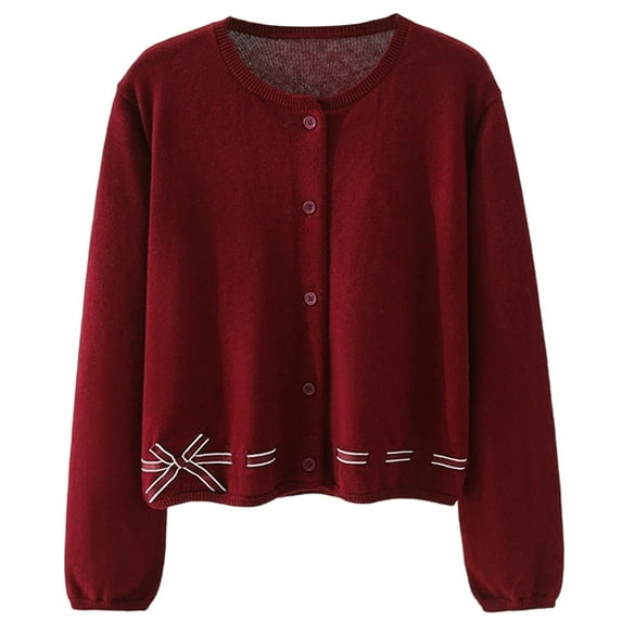 Fozruso Windproof Jacket Girls 15-16 Years,Girls Cardigan Sweater Cute Bow Knit Top Long Sleeve Casual Outwear For Toddler Kids Soft Comfortable Fall Winter Clothes Red