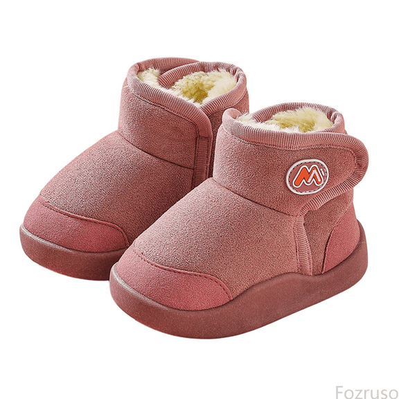 Fozruso Winter Girls Boots Warm Lined Non Outdoor Cold Weather Footwear For Toddler Youth Children,Fuzzy Warm Ankle Boots Sizes 11.5 Little Kid(5-5.5 Years)