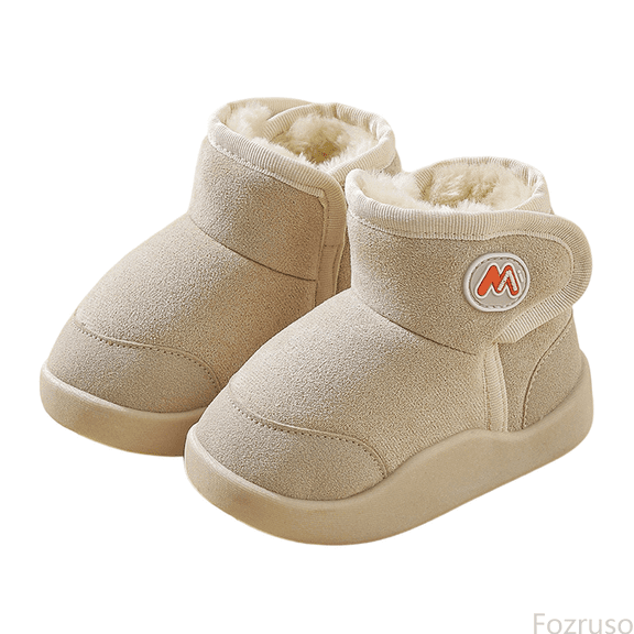Fozruso Winter Girls Boots Warm Lined Non Outdoor Cold Weather Footwear For Toddler Youth Children,Fuzzy Warm Ankle Boots Sizes 8 Little Kid(2-2.5 Years)
