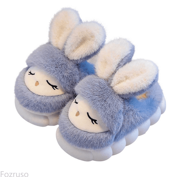Fozruso Winter Girls Slippers Cozy Soft Sole Cartoon Indoor Footwear For Kids Perfect For Daily Use And Home Comfort（Ages 4 To 14）,Warm Winter House Slippers Sizes 12 Little Kid(5.5-6 Years)