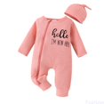 thumbnail image 1 of Fozruso Winter Newborn Baby Boy Bodysuit Long Sleeve Letter Print Outfit With Hat Cozy Romper For Infant And Toddler Boys Rompers Sizes 0-3 Months, 1 of 6