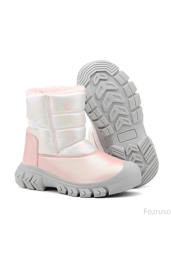 Winter Thermal Boots For Girls Reflective Insulated Long Shaft Cold Weather Footwear With Enhanced Warmth,Lace Up Combat Boots Sizes 11 Little Kid(4.5-5 Years)