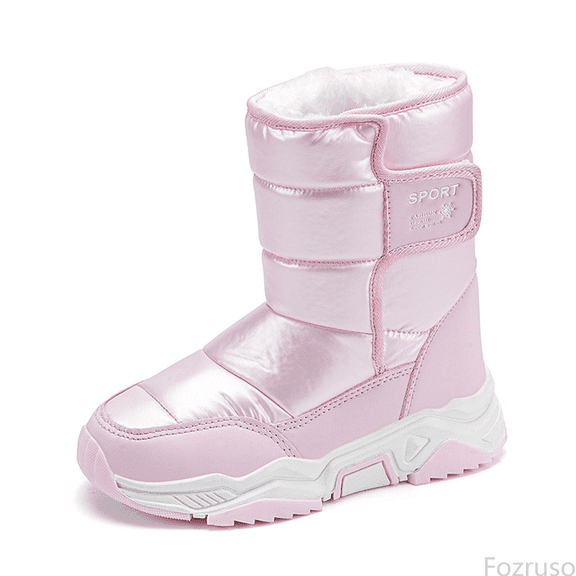 Fozruso Winter Warm Boots For Girls Lined Long Shaft Outdoor Cold Weather Footwear With Thick Insulation For Maximum Comfort And,Side Zipper Combat Boots Sizes 2 Big Kid(10.5-11 Years)
