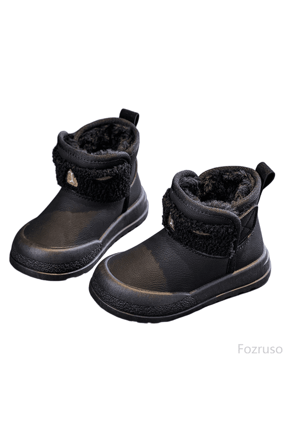 Winter Warm Lined Ankle Boots For Girls Non Boots With Soft Sole Casual For Toddler Kids Outdoor Play,Side Zipper Combat Boots Sizes 6.5 Little Kid(1-1.5 Years)