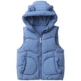 thumbnail image 1 of Fozruso Winter Warm Jackets 12-18 Months,Girls Winter Coat Vest With Hood Kids Warm Quilted Jacket Stylish Casual Outerwear For Toddler And Children Suitable For Children 1 To 4 Old Blue, 1 of 6