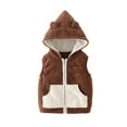 thumbnail image 1 of Fozruso Winter Warm Jackets 2-3 Years,Baby Boys Girls Winter Vest Zip Up Cute Soft Jackets Brown, 1 of 4