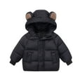thumbnail image 1 of Fozruso Winter Warm Outerwear 18-24 Months,Winter Down Coats For Kids Baby Boys Girls Jacket Bear Hoods Infant Outerwear Black, 1 of 6