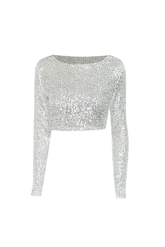 Women's Long Sleeve Sequined Sexy Top