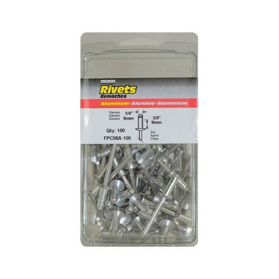 Fpc Surebonder FPC86A-100 1/4" X 3/8" Aluminum Rivets 100 Count
