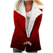 Fpqtro Winter Jackets For Women Time And Tru Womens Plus Size Clearance Under 10 Womens Fashion Long Sleeve Pocket Plush Button Coat