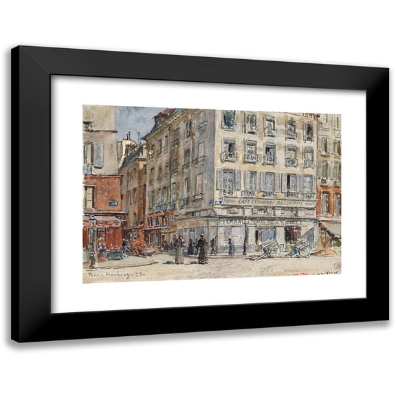 Frédéric Houbron 18x14 Black Modern Framed Museum Art Print Titled - Intersection of Two Streets, in Paris, in 1899. (1899)