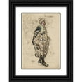 thumbnail image 1 of Frédéric Houbron 18x24 Black Ornate Framed Double Matted Museum Art Print Titled: Clown in the Street, a Day of Tuesday -Gras (1895 - 1905), 1 of 5