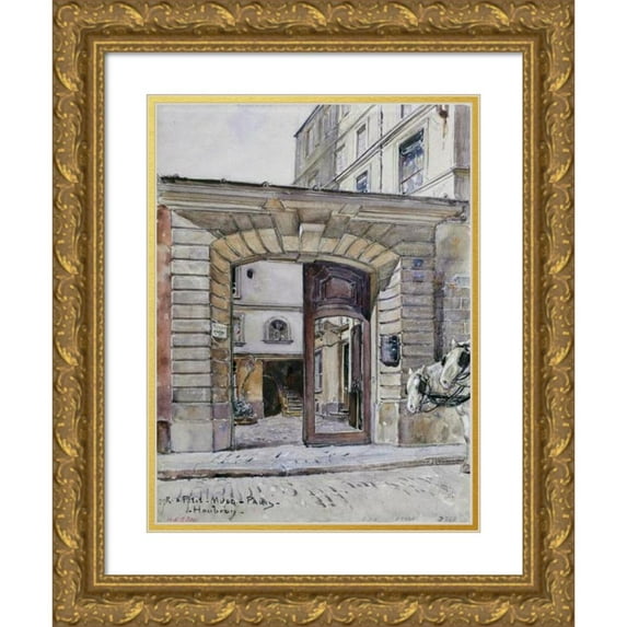 Frédéric Houbron 19x24 Gold Ornate Framed and Double Matted Museum Art Print Titled - 27, Rue Du Petit-Musc. Paris (1895 - 1905)