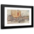 thumbnail image 1 of Frédéric Houbron 24x17 Black Modern Framed Museum Art Print Titled - Launch of a Hot Air Balloon (1895 - 1905), 1 of 5