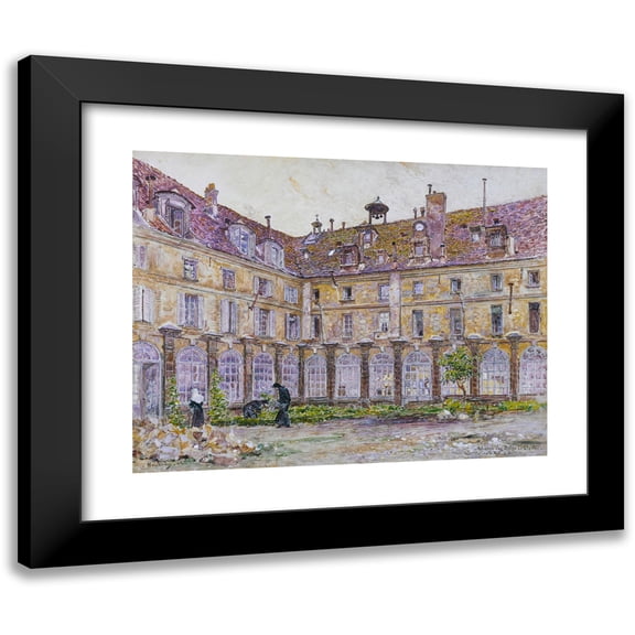 Frédéric Houbron 24x20 Black Modern Framed Museum Art Print Titled - The Abbey-Aux-Bois Cloister, Rue De Sevres (1906)