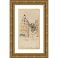 thumbnail image 1 of Frédéric Houbron 9x14 Gold Ornate Wood Frame and Double Matted Museum Art Print Titled - Place Lined with Buildings (1895 - 1905), 1 of 4