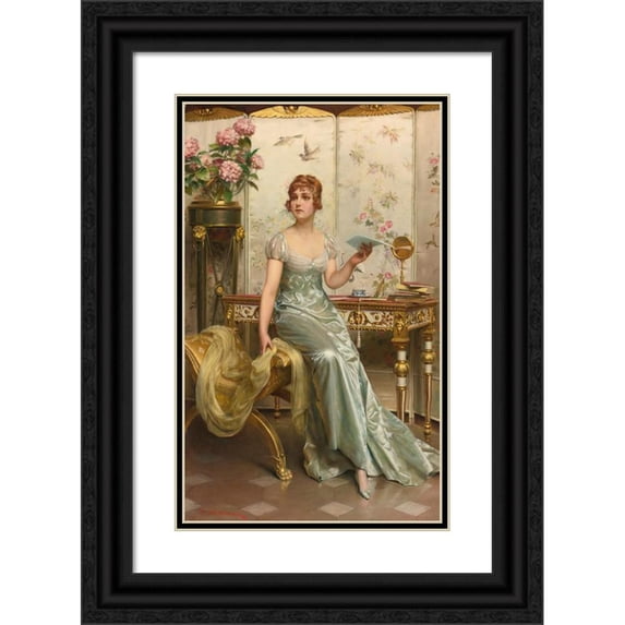 Frédéric Soulacroix 11x14 Black Ornate Wood Framed Double Matted Museum Art Print Titled: Correspondence
