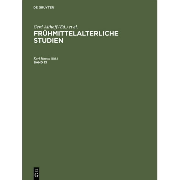 Frühmittelalterliche Studien (Hardcover)