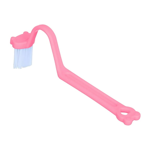 Fr-og V-Shaped Curved Toilet Brush, Plastic Handle, ABS+Nylon Material, Strong and Durable, Hook Design for Easy Storage and Draining, Cleans Dead Corners, 1 x Toilet Brush Included Pink