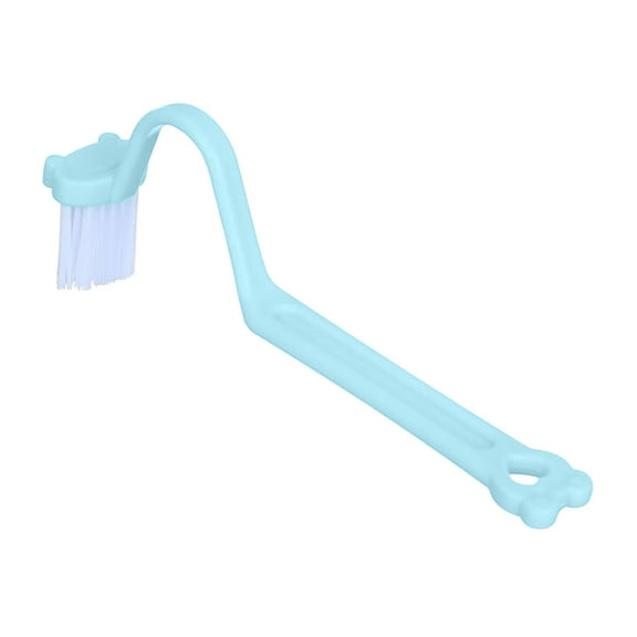 Fr-og V-Shaped Curved Toilet Brush, Plastic Handle, ABS+Nylon Material, Strong and Durable, Hook Design for Easy Storage and Draining, Cleans Dead Corners, 1 x Toilet Brush Included Blue