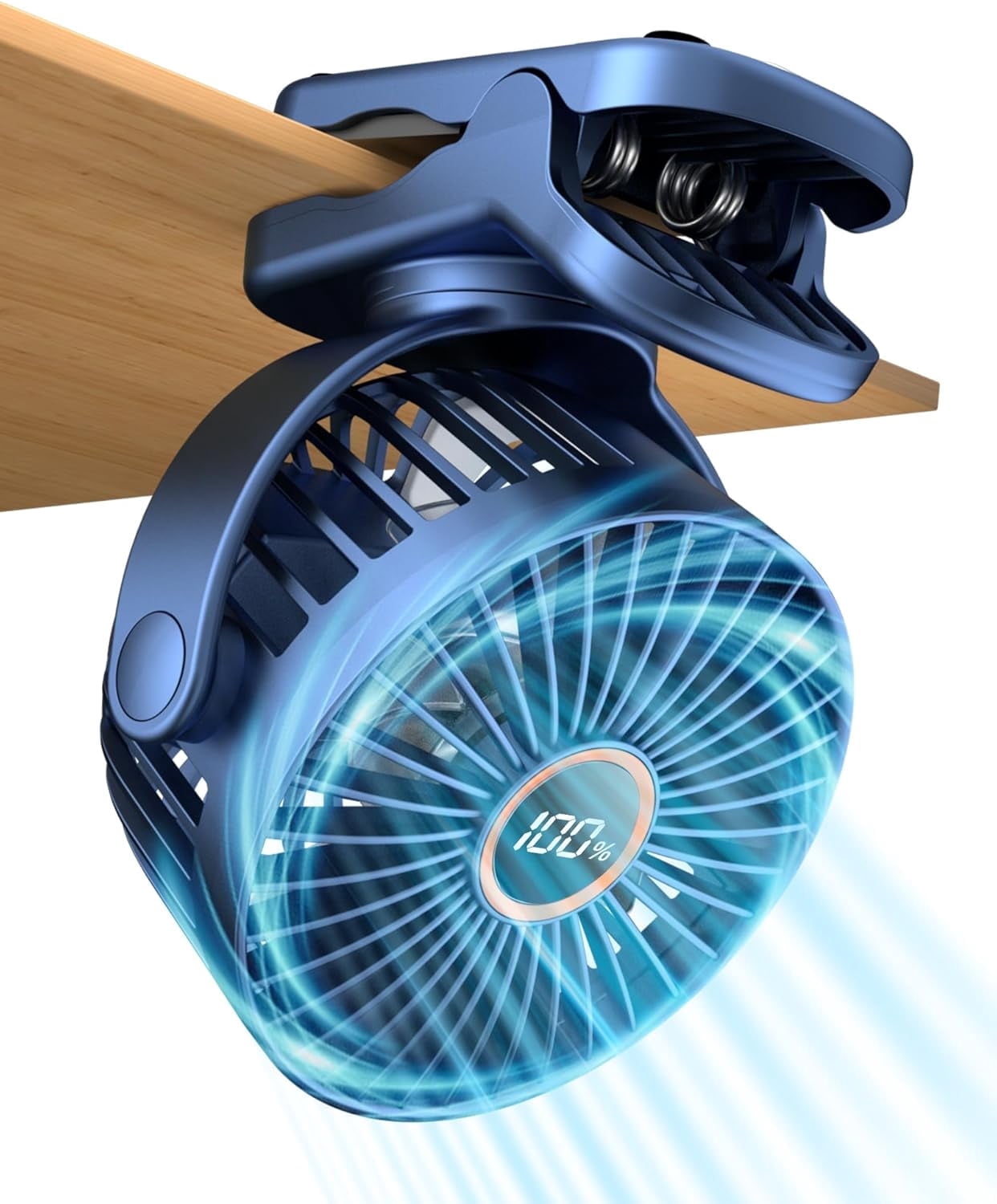 FrSara Portable Clip on Fan Battery Operated,3 Speed Quiet Rechargeable Mini Table Desk Stroller Fan,Quiet,High Air Volume,360 Degree Free Rotation