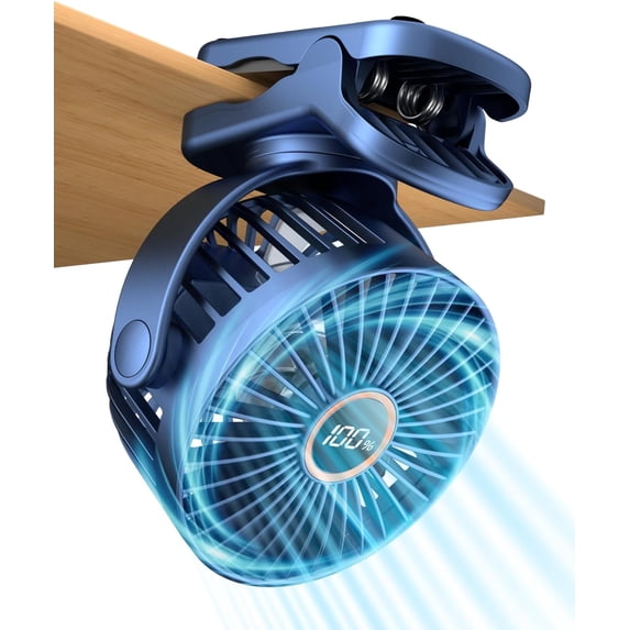 FrSara Portable Clip on Fan Battery Operated,3 Speed Quiet Rechargeable Mini Table Desk Stroller Fan,Quiet,High Air Volume,360 Degree Free Rotation