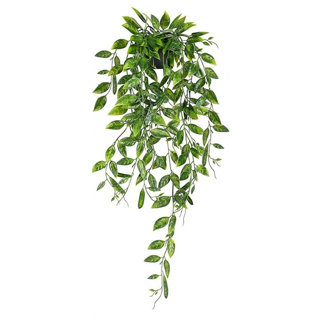 FrSara Artificial Hanging Plants, Fake Hanging Plants Small Fake Potted Greenery Plants Faux Pea