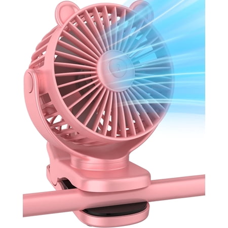 FrSara Clip on Fan, Rechargeable Portable Fan with 2000mAh Battery Operated, Small Fan with Powerful Clip Design, 3 Wind Speed, 360° Rotation, Ultra-Low Noise Level Personal Fan for Travel