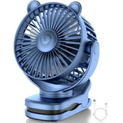 FrSara Clip on Fan, Rechargeable Portable Fan with 2000mAh Battery Operated, Small Fan with Powerful Clip Design, 3 Wind Speed, 360° Rotation, Ultra-Low Noise Level Personal Fan for Travel
