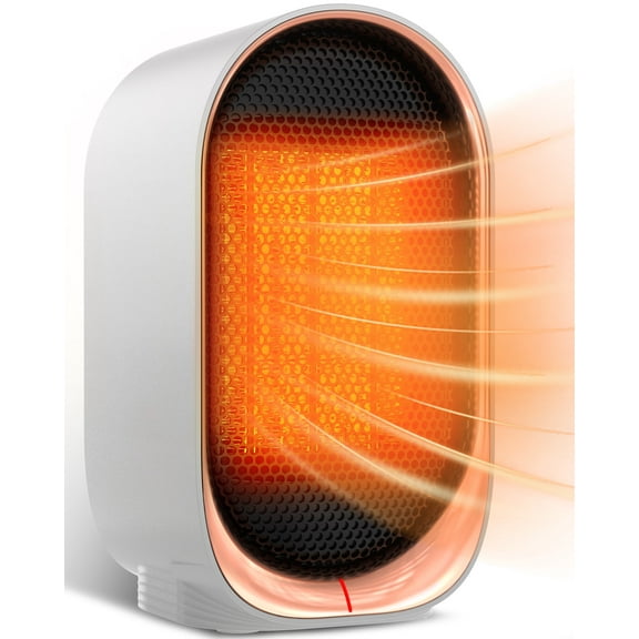 FrSara Electric Heater, Small Portable Heaters for Indoor Use, Mini Space Heater for Office Patio Garage Home Use, Desk Ceramic Heaters with Overheat & Tip-Over Protection
