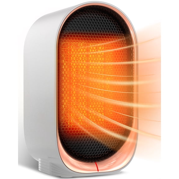 FrSara Electric Heater, Small Portable Heaters for Indoor Use, Mini Space Heater for Office Patio Garage Home Use, Desk Ceramic Heaters with Overheat & Tip-Over Protection