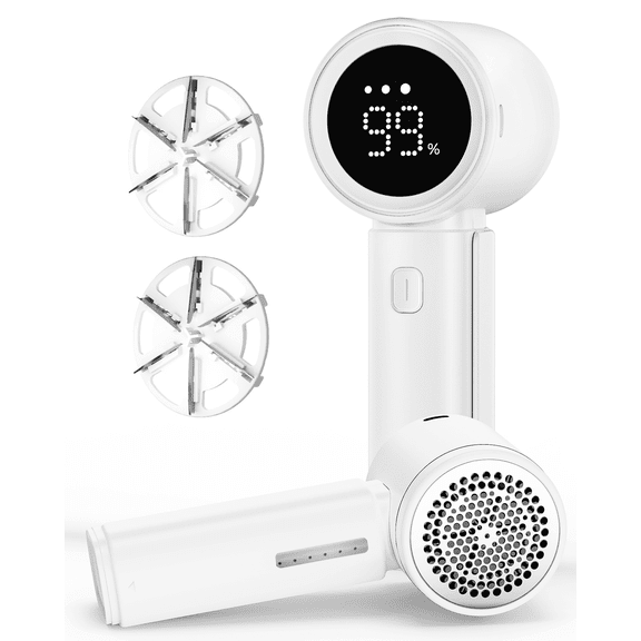 FrSara Fabric Shaver, Rechargeable Lint Remover, Electric Portable Sweater Defuzzer, 3 Speeds, Digital LED Display to Remove Pilling for Clothes, Furniture, Sweater, Couch, Blanket