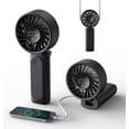 thumbnail image 1 of FrSara Portable Handheld Fan , Mini Desk Fan Foldable 2000mAh, 180° Ratotion , 3 Speeds, Ultra Quite , Up to 8H Long Use Time , Small Personal Cooling Fans Makeup Eyelash Fan for Women Girl - Black, 1 of 7