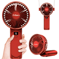 thumbnail image 1 of FrSara Portable Handheld Mini Fan, Neck Fan, 4000mAh Desk Fan, 180° Adjustable, 6 Speed Wind, Display Electricity in Real Time, USB Rechargeable Foldable Fan, Quiet Personal Fan with Power Bank -Red, 1 of 8