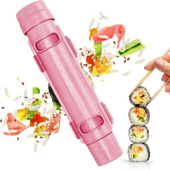 FrZslpka Sushi Maker【Upgraded】Effortless Sushi Making Kit for Beginners, Sushi Bazooka, Food Grade Plastic Sushi Roller, Rice Mold, and Meat Rolling Tool - Easy to Make Perfect Homemade Sushi Rolls
