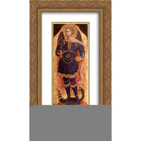 Fra Angelico 2x Matted 14x24 Gold Ornate Framed Art Print 'St. Michael'